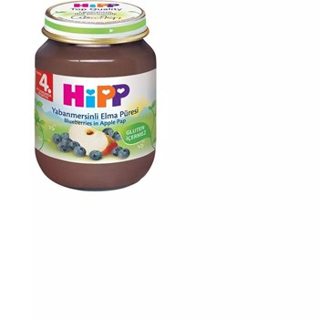 Hipp 4+ Ay 125 gr Organik Yabanmersini Elma Püreli Kavanoz Maması