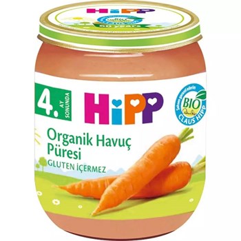 Hipp 4+ Ay 3x125 gr Organik Havuç Püresi Kavanoz Maması