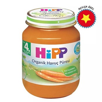 Hipp 4+ Ay 190 gr Organik Havuç Püresi Kavanoz Maması