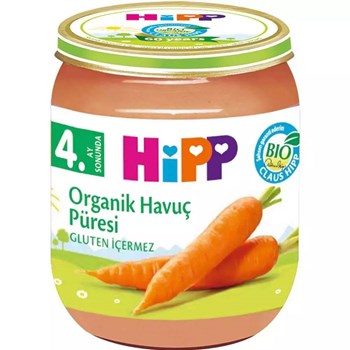 Hipp 4+ Ay 4x125 gr Organik Havuç Püresi Kavanoz Maması