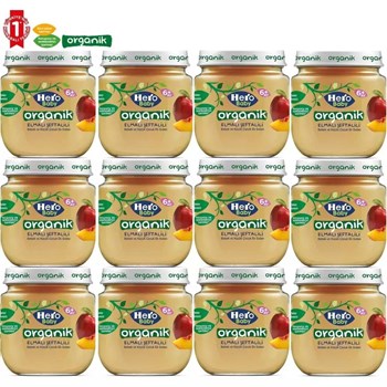 Hero Baby 120 gr Organik Elmalı Şeftalili 12'li Kavanoz Maması