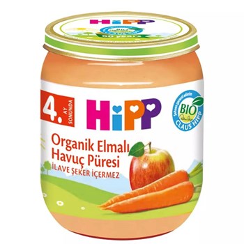 Hipp 4+ Ay 125 gr Organik Elmalı Havuç Püresi Bebek Maması