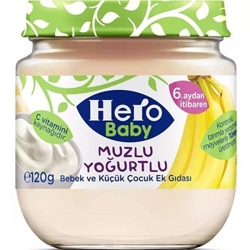Ülker Hero Baby 6+ Ay 125 gr Üzümlü Yoğurtlu Muzlu Kavanoz Bebek Maması