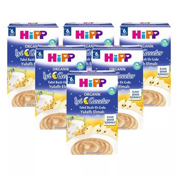 Hipp 4+ Ay 6x250 gr Organik Yulaflı Elmal Tahıl Bazlı Ek Gıda