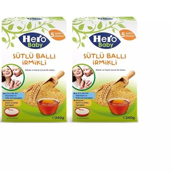 Hero Baby 5+ Ay 2x200 gr Çoklu Paket Sütlü Ballı İrmikli Kaşık Maması