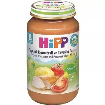 Hipp 8+ Ay 220 gr Organik Domatesli ve Tavuklu Patates Kavanoz Maması