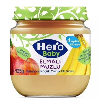 Hero Baby Kavanoz Elmalı Muzlu 125 gr Bebek Maması