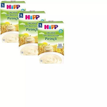 Hipp 4+ Ay 3x200 gr Organik Pirinçli Tahıl Bazlı Ek Gıda