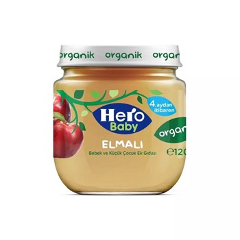 Hero Baby 120 g Organik Elma Püresi Bebek Maması